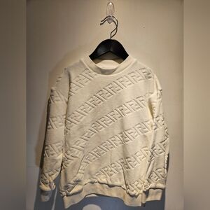 White Fendi Boys' Sweater, Size 6
